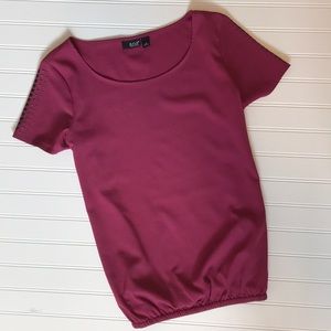 Wine Shirt with Studded Sleeves